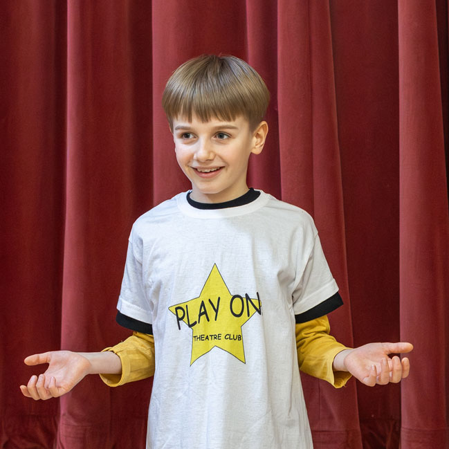 Drama student developing performance skills
