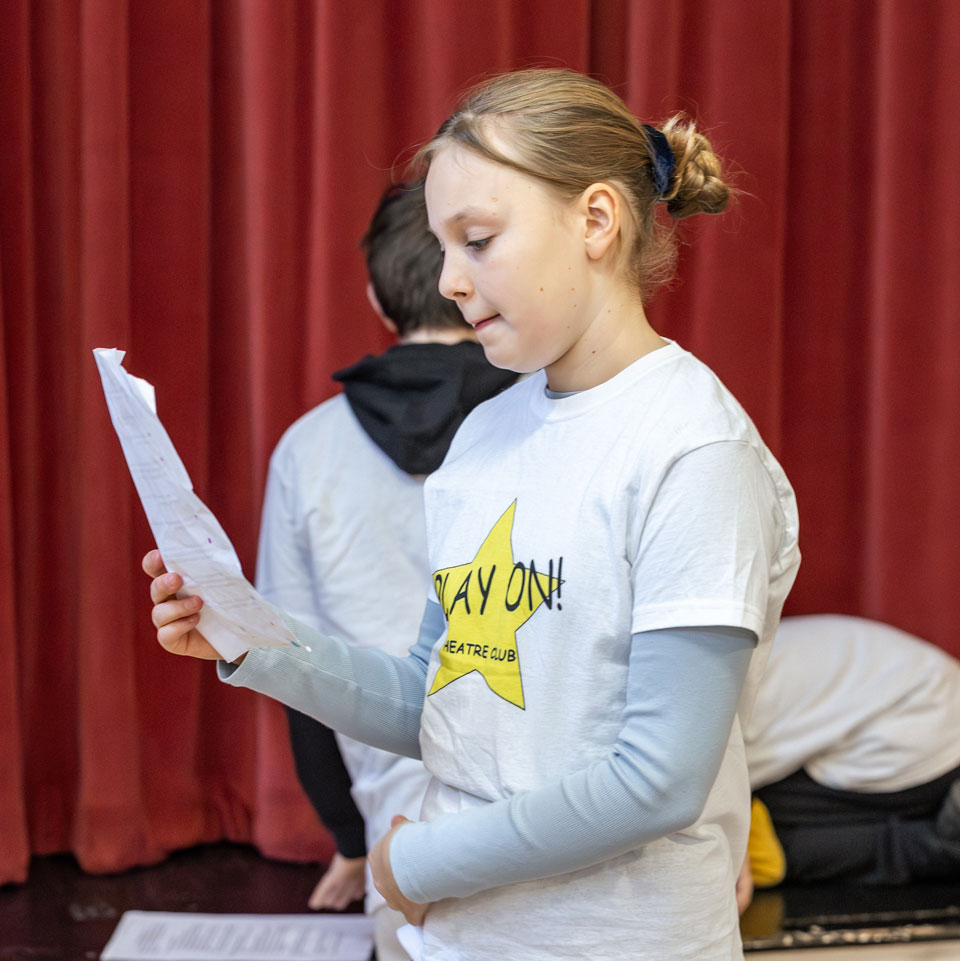 Young performer in an acting class